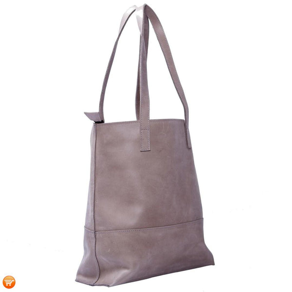 Grey Handcrafted Leather Tote - Bargain Love