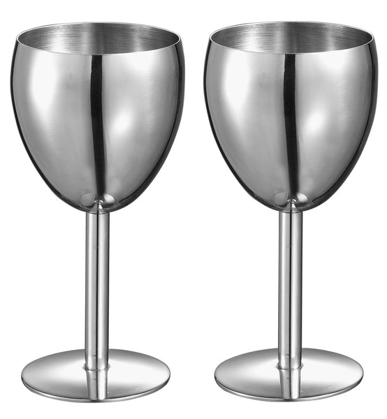 Antoinette Stainless Steel Wine Glass - Set of 2 - Bargain Love