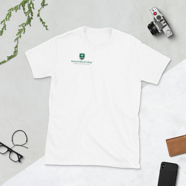 Richard Bland College Short-Sleeve Unisex T-Shirt Small Logo on Front/Large Logo on Back
