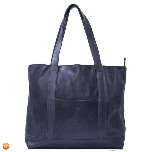 Black Handcrafted Leather Tote - Bargain Love