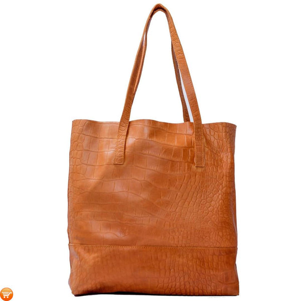 Brown Handcrafted Leather Tote - Bargain Love