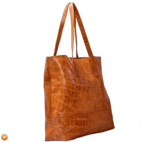 Brown Handcrafted Leather Tote - Bargain Love