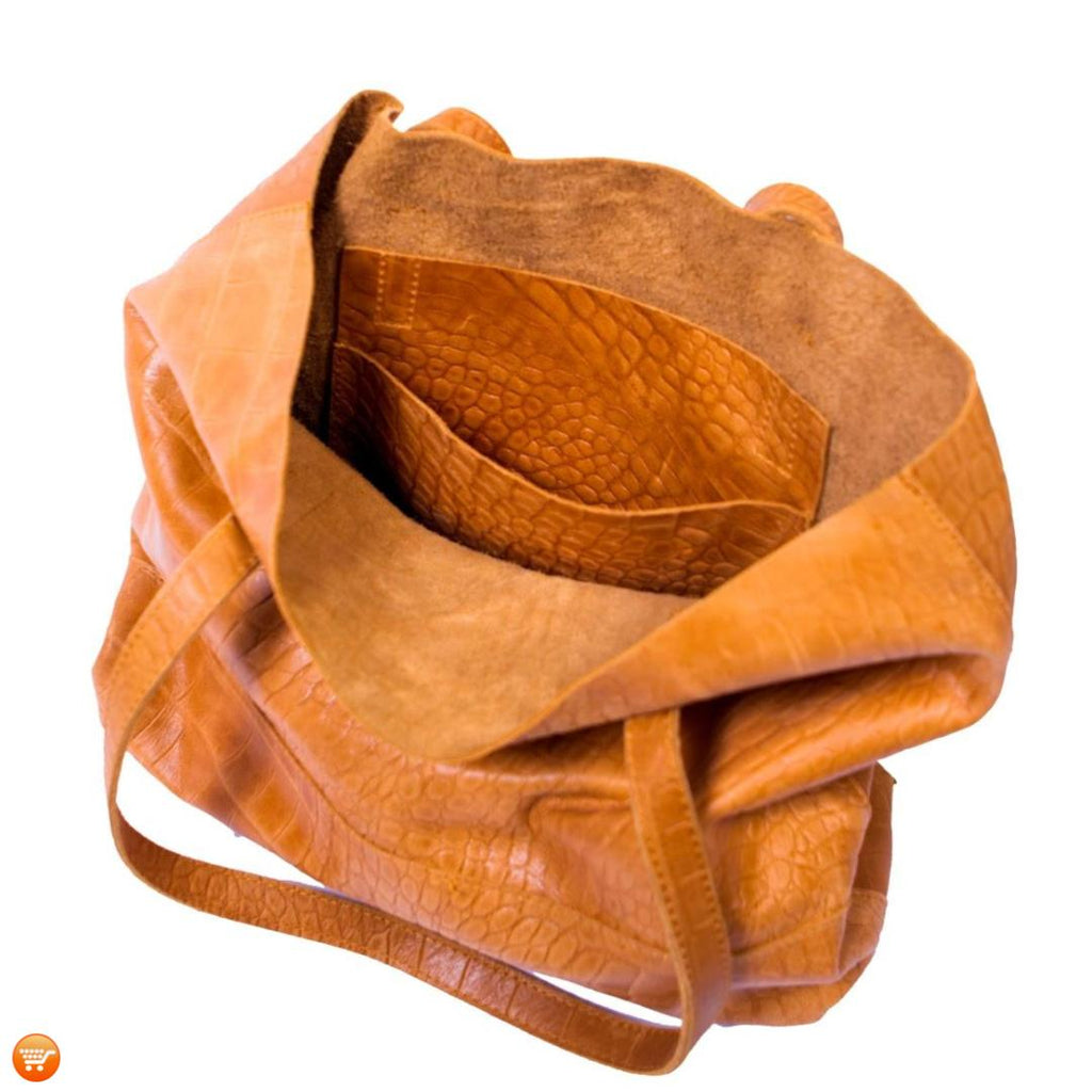 Brown Handcrafted Leather Tote - Bargain Love