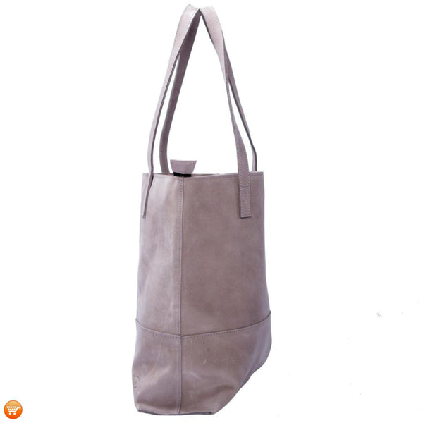Grey Handcrafted Leather Tote - Bargain Love