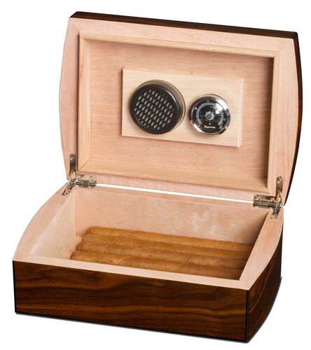 Polished Walnut-Finished Cigar Gift Set