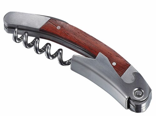 Corkscrew: Stainless Steel Finish with Wooden Handle