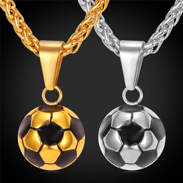 "Soccer Ball" - Unisex Soccer Fan Necklace - Bargain Love