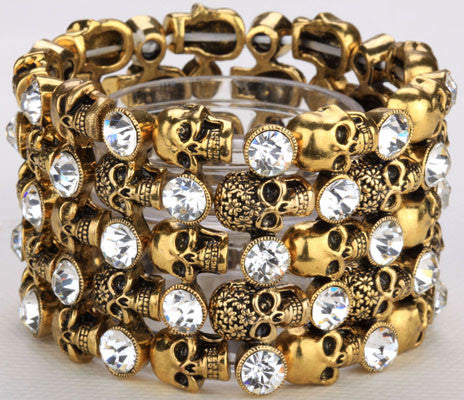 Antique Style Skull Stretch Bracelet - Bargain Love