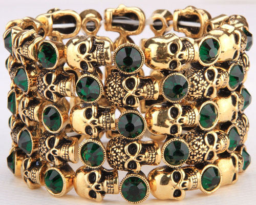 Antique Style Skull Stretch Bracelet - Bargain Love