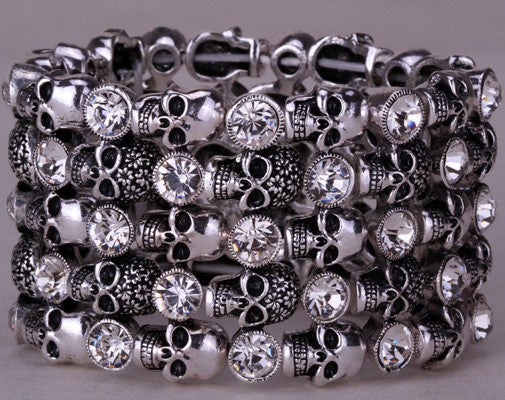 Antique Style Skull Stretch Bracelet - Bargain Love