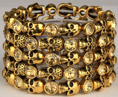 Antique Style Skull Stretch Bracelet - Bargain Love