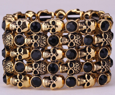 Antique Style Skull Stretch Bracelet - Bargain Love