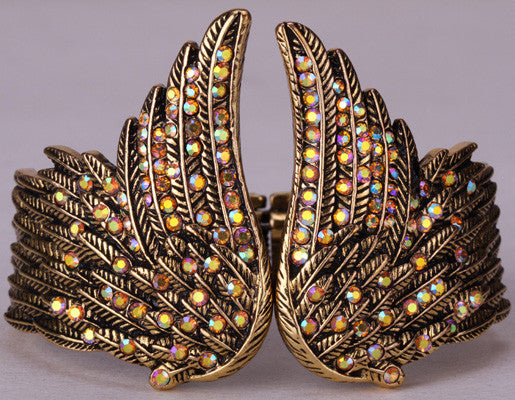 Unique Angel Wings Feather Biker Bracelet - Bargain Love