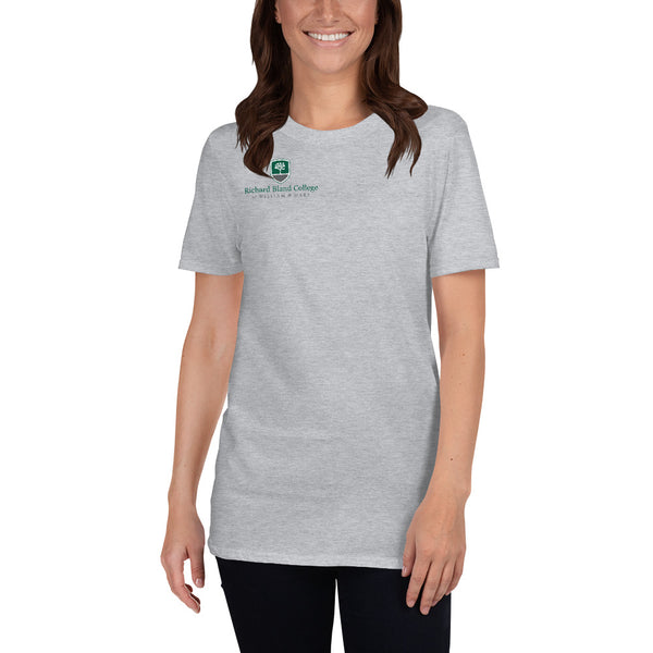 Richard Bland College Short-Sleeve Unisex T-Shirt Small Logo on Front/Large Logo on Back
