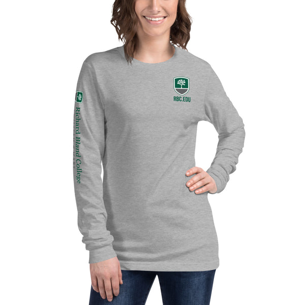 Unisex Long Sleeve Richard Bland College Tee with Sleeve Print