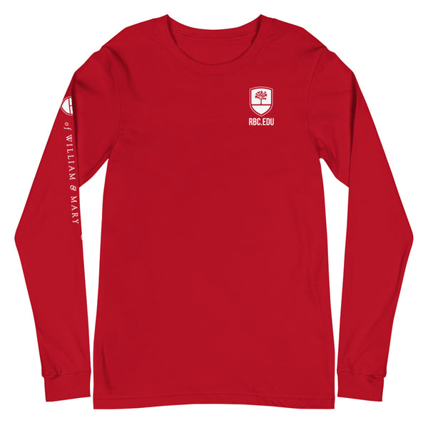 Unisex Long Sleeve Richard Bland College Tee with Sleeve Print