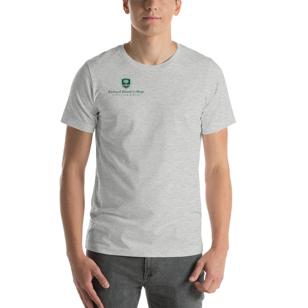 Short-Sleeve Richard Bland College Premium Unisex T-Shirt - Large Logo on Back/Small Logo on Front