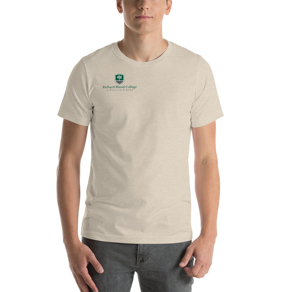 Short-Sleeve Richard Bland College Premium Unisex T-Shirt - Large Logo on Back/Small Logo on Front