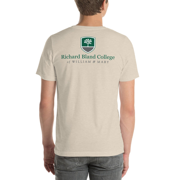 Short-Sleeve Richard Bland College Premium Unisex T-Shirt - Large Logo on Back/Small Logo on Front