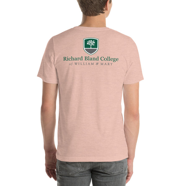 Short-Sleeve Richard Bland College Premium Unisex T-Shirt - Large Logo on Back/Small Logo on Front