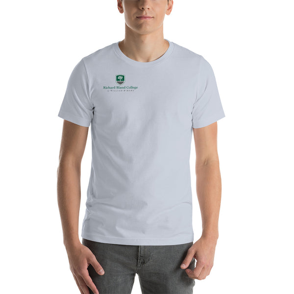 Short-Sleeve Richard Bland College Premium Unisex T-Shirt - Large Logo on Back/Small Logo on Front