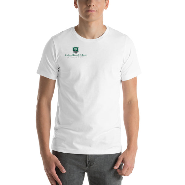 Short-Sleeve Richard Bland College Premium Unisex T-Shirt - Large Logo on Back/Small Logo on Front