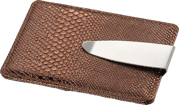 Cobre Copper Snakeskin Leatherette Wallet Money Clip - Bargain Love